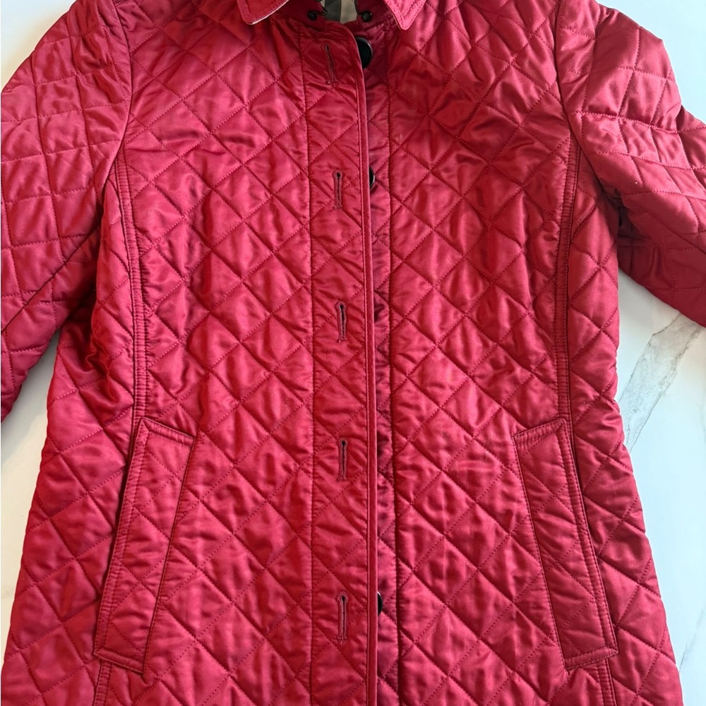 Burberry Quilted Jacket - Deep Red